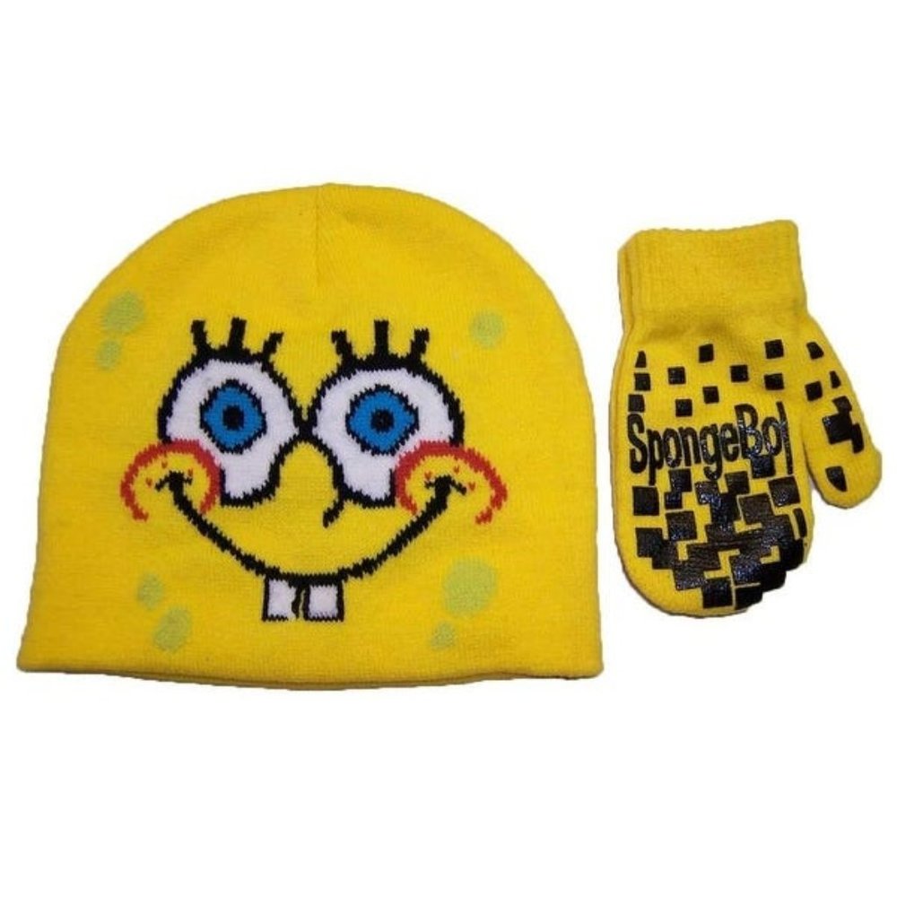 Spongebob Hat & Mittens 2-Piece Set